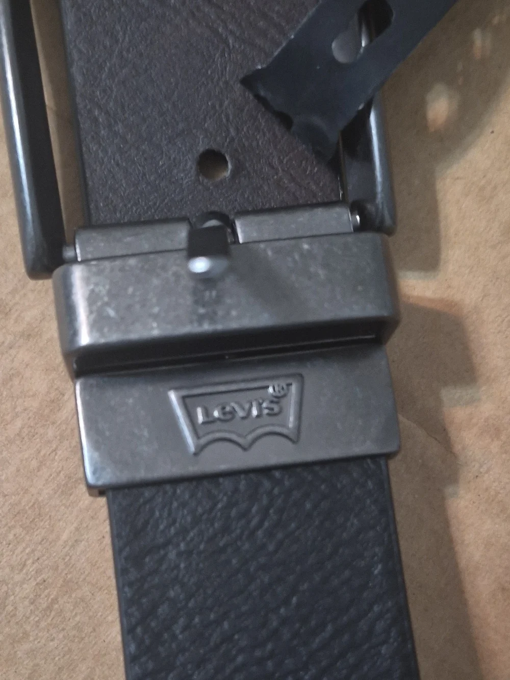 Levi's Men's Black/Brown Reversible Leather Belt with Metal Buckle